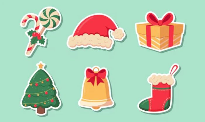 Sticker Giáng sinh với các biểu tượng Noel mới nhất