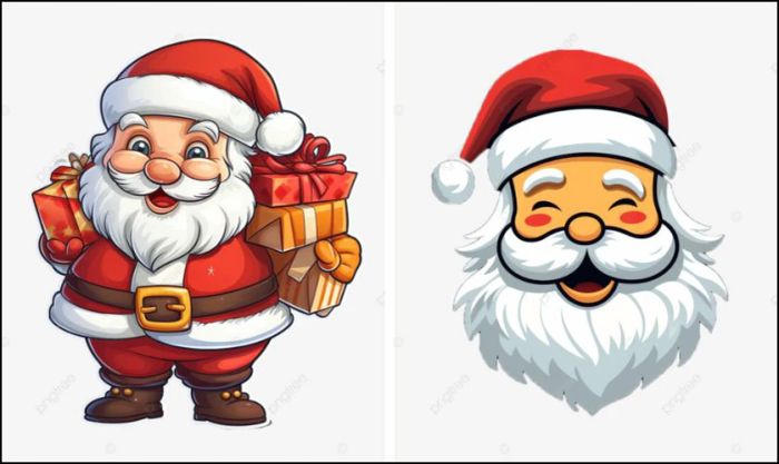 Sticker Giáng sinh với hình ông già Noel dễ thương