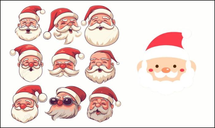Sticker Giáng sinh với hình ông già Noel dễ thương