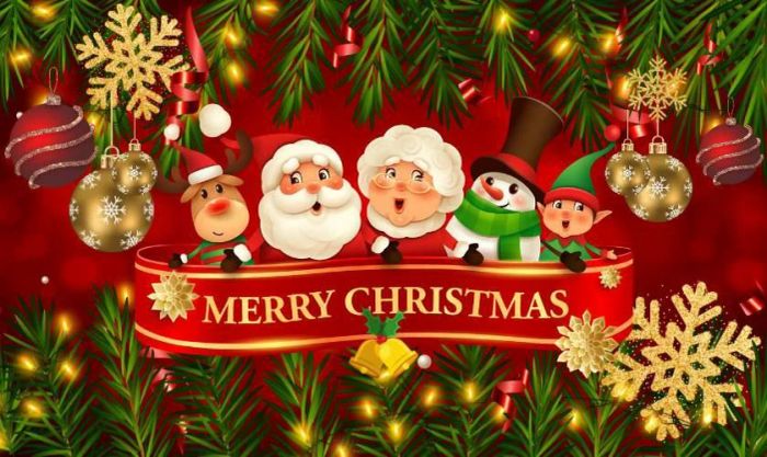 Thiệp Giáng Sinh ngộ nghĩnh có hình ông già Noel