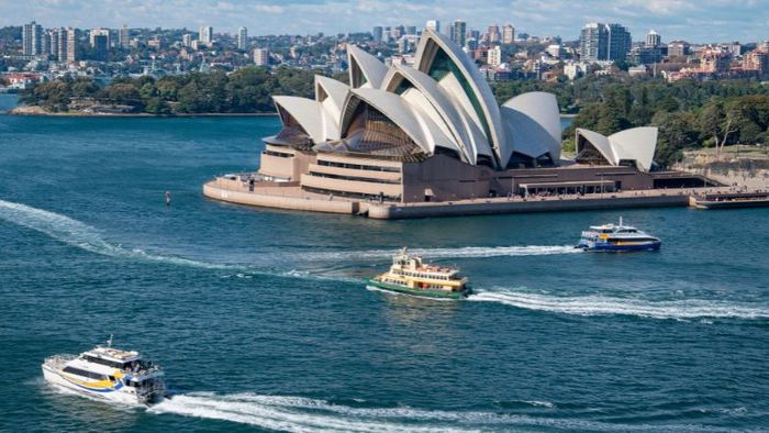The Sydney Opera House, shaped like a seashell, is considered the symbol of Sydney.