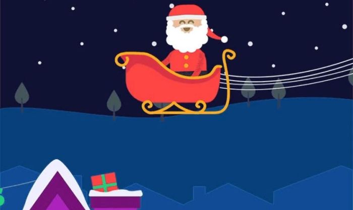 GIF Giáng Sinh với ông già Noel đáng yêu