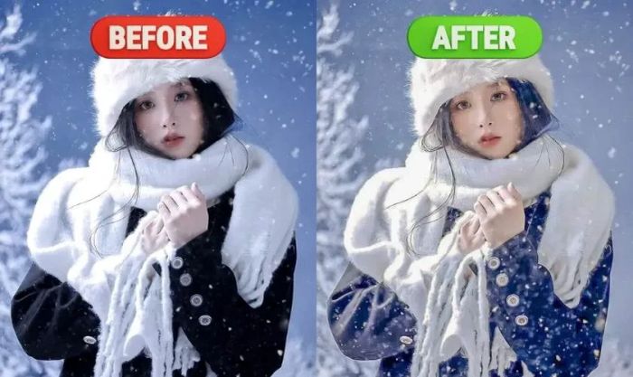 Preset lightroom tone Giáng Sinh lạnh