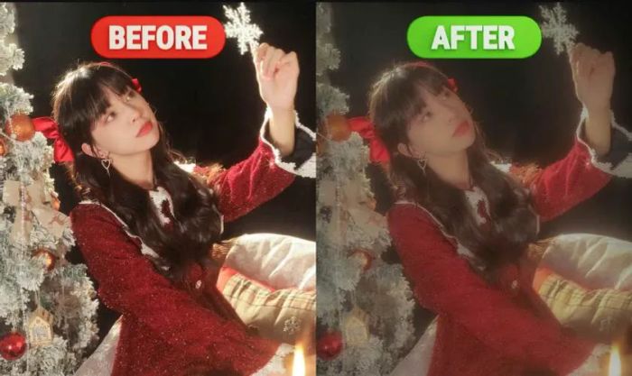 Preset lightroom tone Giáng Sinh cam bạc ấm áp