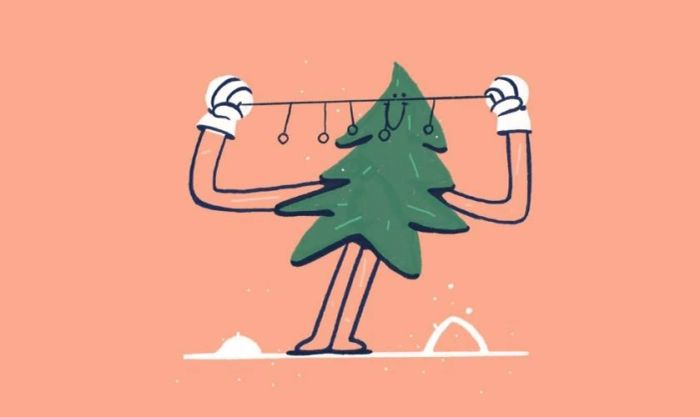 Hình ảnh động Giáng Sinh có cây thông Noel đẹp mắt