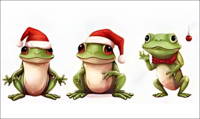 Meme Noel hình ếch xanh đội mũ