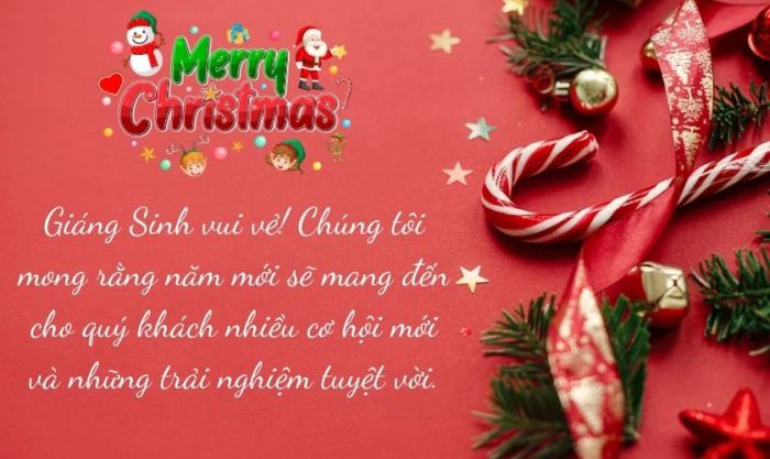 Lời chúc Giáng Sinh và năm mới dành tặng quý khách, chúc quý khách mọi điều tốt đẹp trong mùa lễ này!