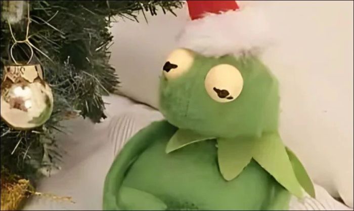 Meme Noel hình ếch xanh đáng yêu