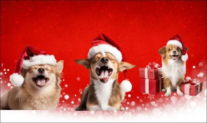 Meme Noel hình chó dễ thương
