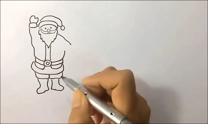 Cách vẽ ông già Noel và người tuyết - Phần vẽ ông già Noel