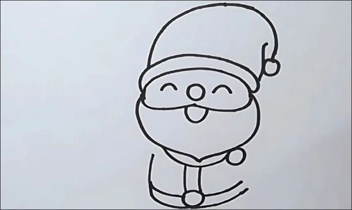 Cách vẽ ông già Noel và túi quà - Phần vẽ thân