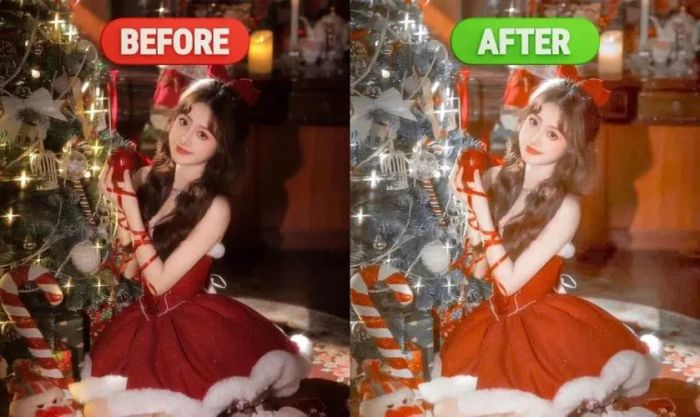 Preset lightroom tone Giáng Sinh xám bạc