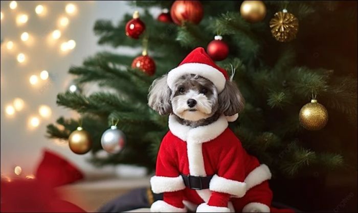 Meme Noel hình chó đáng yêu