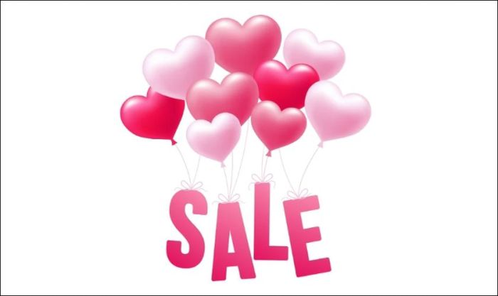 Icon sale kết hợp bong bóng màu hồng dễ thương
