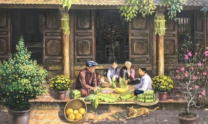 Ảnh Tết vẽ tay độc đáo của họa sĩ 9x