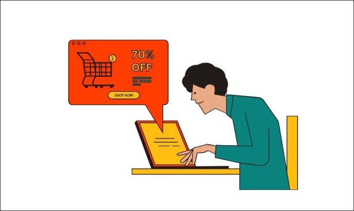 Icon mua sắm giảm giá trực tuyến trong ngày sale lớn