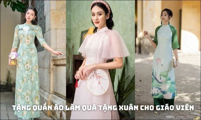 Tặng quần áo làm quà Tết cho giáo viên