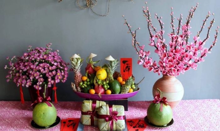 Mâm ngũ quả chưng Tết đặc trưng miền Bắc
