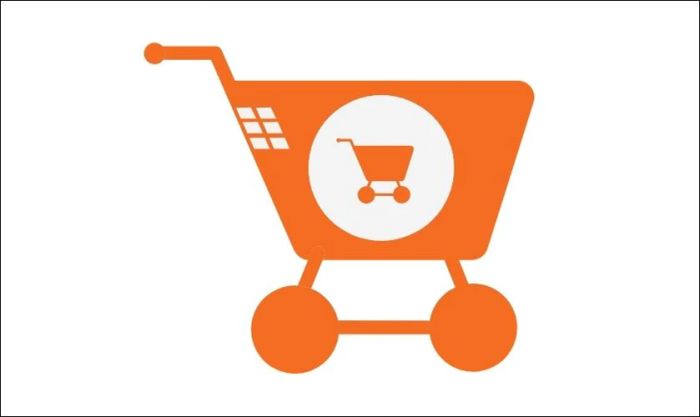 Icon giỏ hàng với tông màu cam năng động