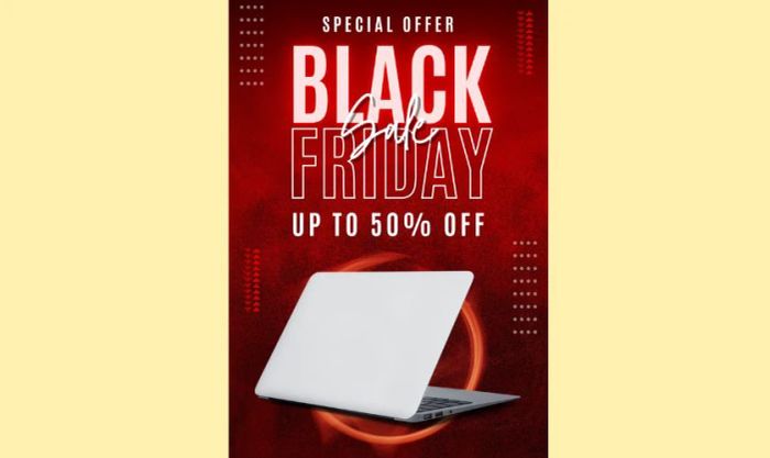 Poster sale Black Friday với sắc đỏ nổi bật