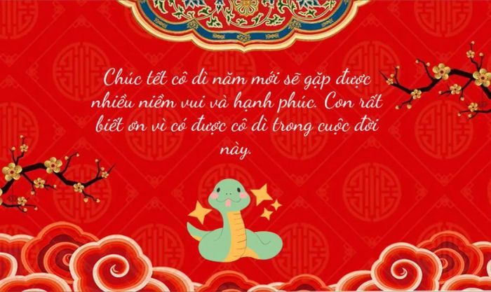 Lời chúc Tết dành cho cô dì nhân dịp xuân Ất Tỵ 2025