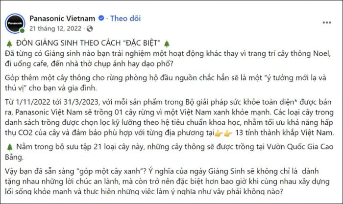Mẫu nội dung Giáng sinh dành cho thương hiệu đồ điện tử