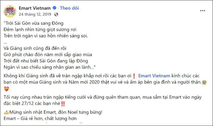 Mẫu nội dung Giáng sinh dành cho siêu thị, tạp hóa