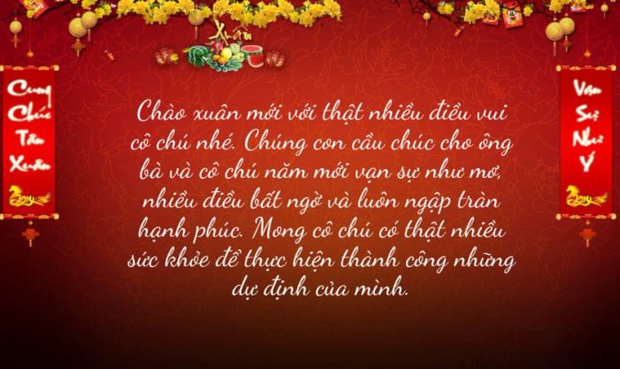 Những lời chúc Tết dành cho cô, dì đầy ấm áp