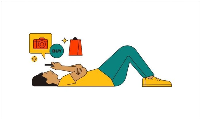 Icon mua sắm với thiết kế poster dáng nằm độc đáo