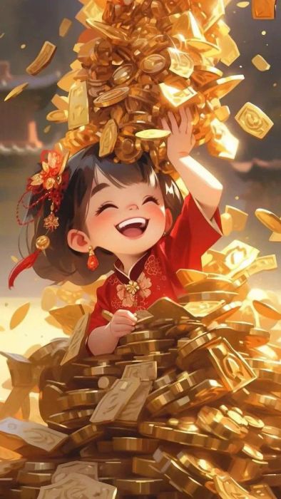 Hình nền cô gái chiêu tài đón Tết