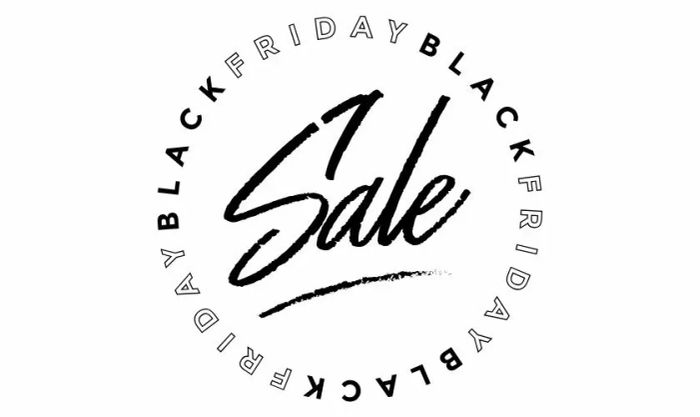 Logo Black Friday với hiệu ứng chữ chạy quanh hình tròn độc đáo