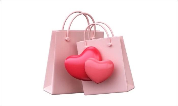Biểu tượng giỏ hàng màu hồng dễ thương và bắt mắt