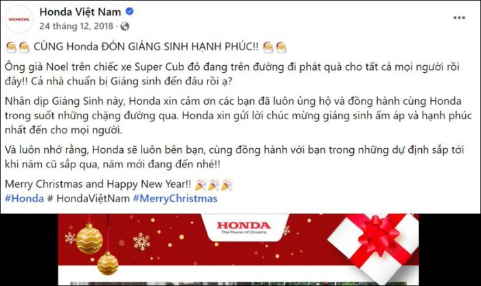 Mẫu nội dung Giáng sinh dành cho thương hiệu ô tô, xe máy