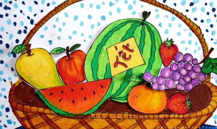 Tranh với chủ đề mâm ngũ quả đẹp