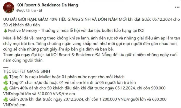 Hãy xác định rõ khoảng thời gian diễn ra chương trình khuyến mãi hoặc sự kiện Giáng sinh.