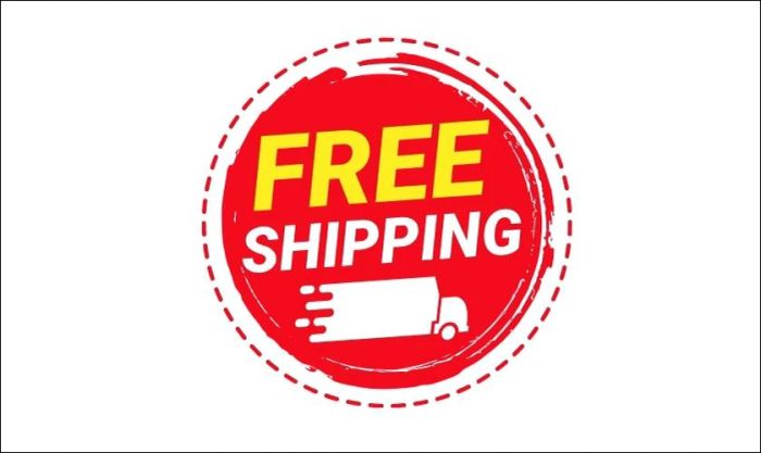 Biểu tượng freeship hình tròn đơn giản nhưng hiệu quả