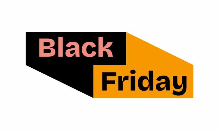 Logo Black Friday sử dụng nền màu cam tươi sáng