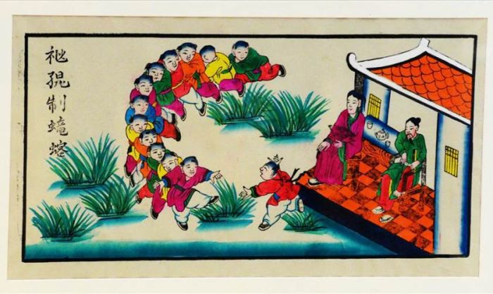 Tranh vẽ ngày Tết với chủ đề trò chơi dân gian đẹp