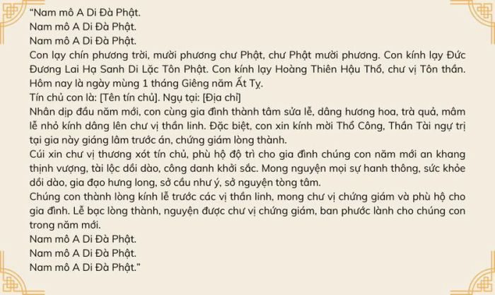 Bài văn khấn Thổ Công, Thần Tài