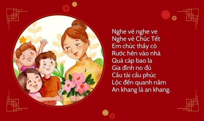 Câu chúc xuân thầy cô cho bé mầm non