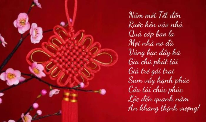 Bài thơ chứa đựng tình cảm gửi đến cô chú nhân dịp Tết Nguyên Đán