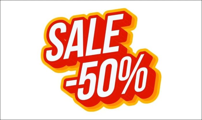Biểu tượng sale 50% với thiết kế đơn giản