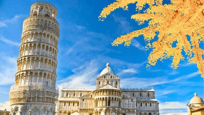 Traveling to France in autumn to visit the Leaning Tower of Pisa