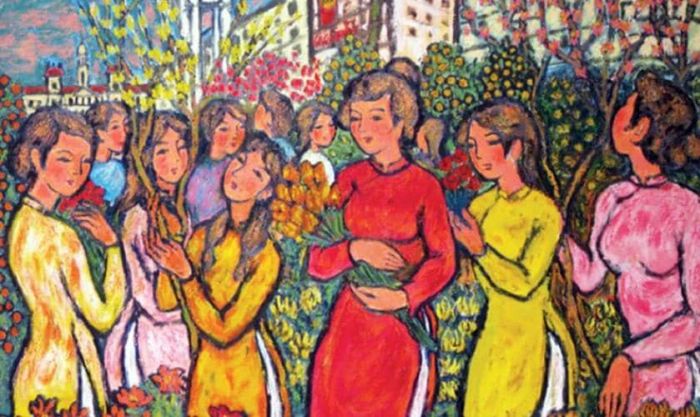 Tranh vẽ ngày Tết với chủ đề phong cảnh độc đáo