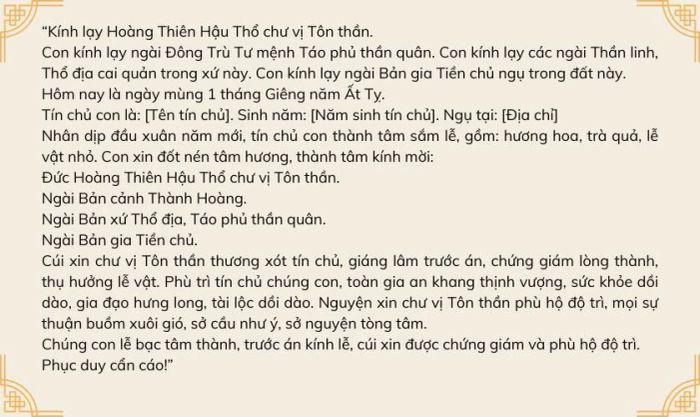 Văn khấn ngoài trời năm 2025 Ất Tỵ