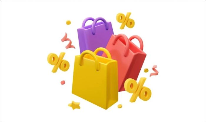 Biểu tượng giỏ hàng với ưu đãi giảm giá hấp dẫn