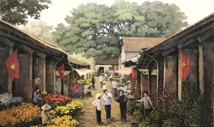 Tranh vẽ Tết được thực hiện bởi các họa sĩ tài năng