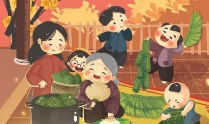 Hình ảnh Tết ngộ nghĩnh theo phong cách chibi