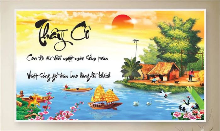 Tranh treo tường làm quà tặng giáo viên chủ nhiệm về hưu