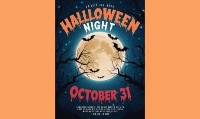 Poster Halloween với hình ảnh kỳ dị, ma mị